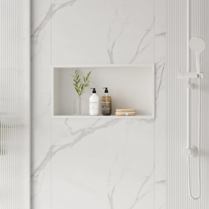 Niche de douche blanche brillante de  60 cm