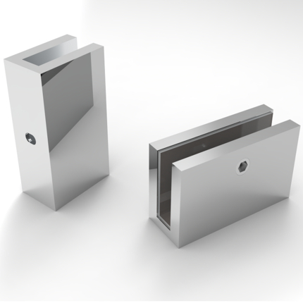 Lot de 2 charnières fixes avec joint pour paroi de douche