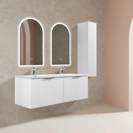 Meuble double vasque Stripes blanc 140 cm