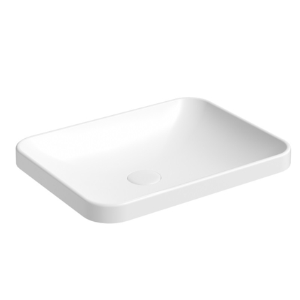Vasque semi encastrée rectangle Yuno 50 cm 