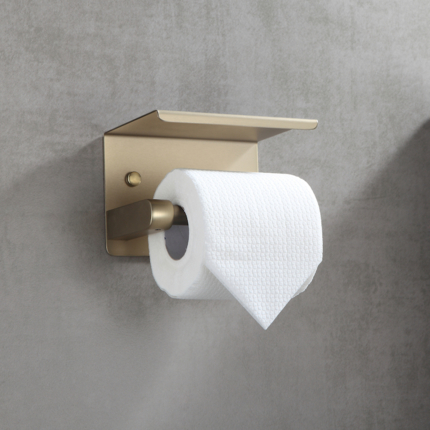 Dérouleur papier avec tablette or brossé