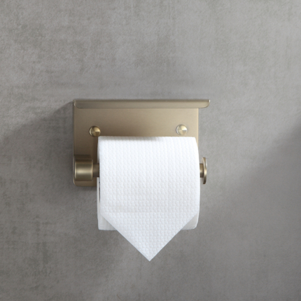 Dérouleur papier avec tablette or brossé