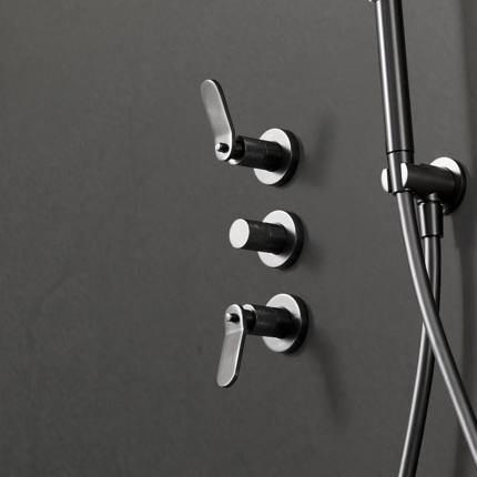 Mélangeur de douche encastrable Titane Gun métal 
