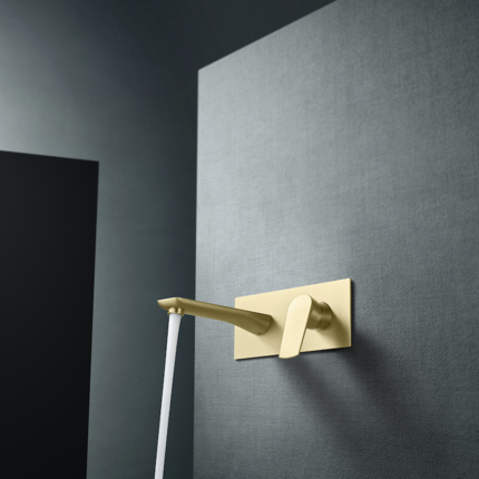 Robinet mitigeur encastrable Flat avec plaque décorative