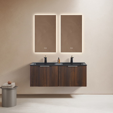 Meuble double vasque Stripes Noyer 120 cm	