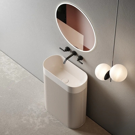 Lavabo Totem cannelé Sillage