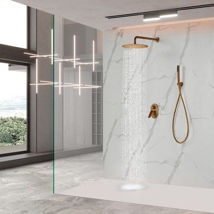 Kit de douche encastrable Flat mural rond