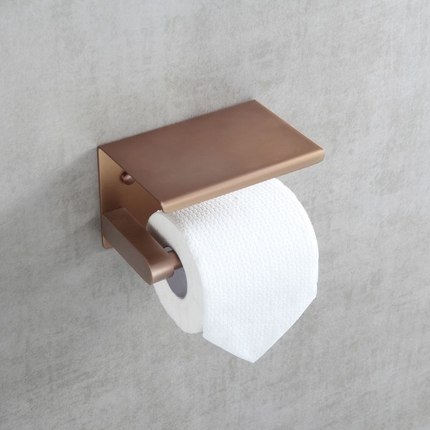 Dérouleur papier avec tablette bronze brossé