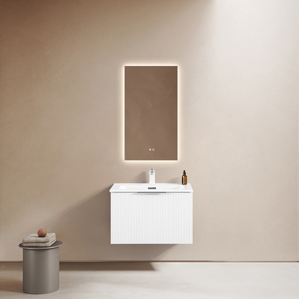 Meuble Stripes 70 cm blanc mat vasque encastrable