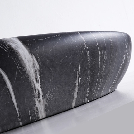 Vasque à poser effet marbre noir Marbella 49 cm 