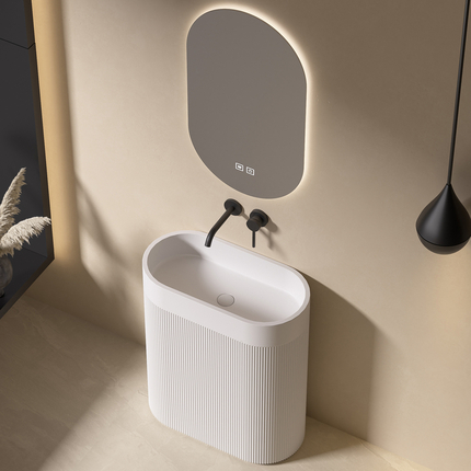 Lavabo Totem cannelé Sillage