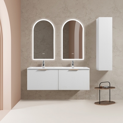 Meuble double vasque Stripes blanc 140 cm