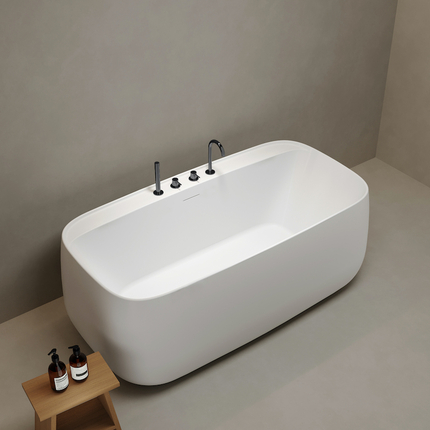 Baignoire Ivory blanc mat avec plage 156 cm 