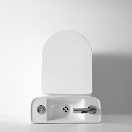 Freestanding toilet pack with integrated hand basin Uniqo