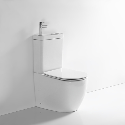 Freestanding toilet pack with integrated hand basin Uniqo