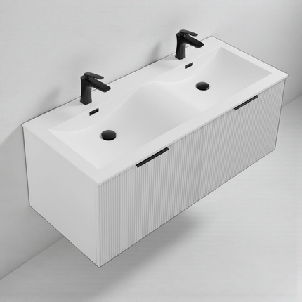 Meuble double vasque Stripes blanc 120 cm