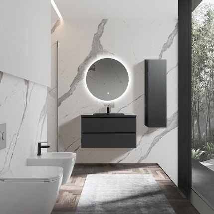 Meuble Alicia 90 cm noir mat	