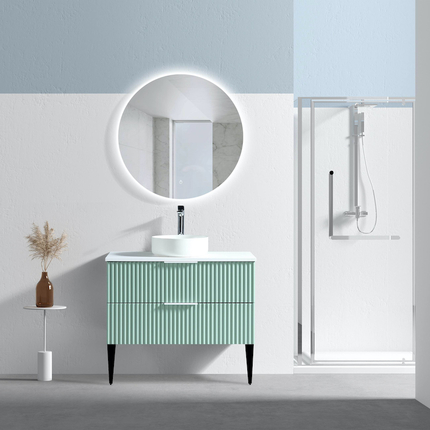 Fluted cabinet Ark for countertop basin