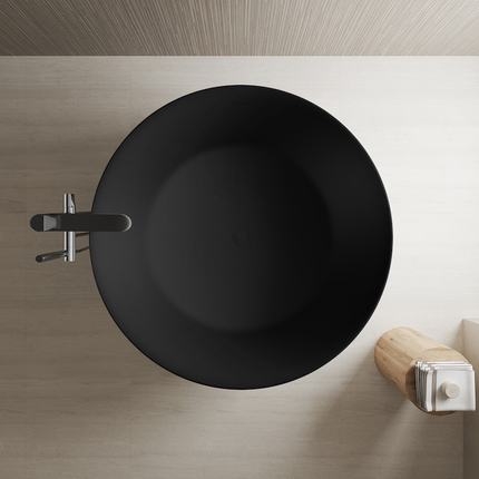 Baignoire ilot ronde Cenote black sea Mat 130 cm 