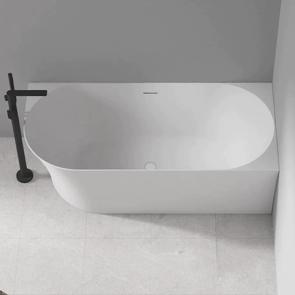 Corner semi-freestanding bathtub, right-hand turn Angolo 170 cm