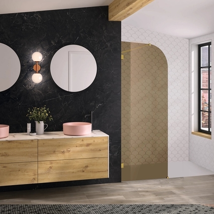 Paroi de douche Smoke corner avec charnière 
