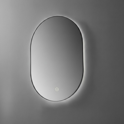 Miroir LED Falbala 60 cm or brossé et noir mat 