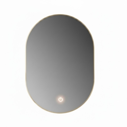 Miroir LED Falbala 60 cm or brossé et noir mat 