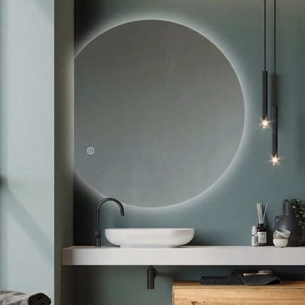 Miroir demi cercle Luna LED 110 cm 