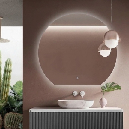 Miroir demi cercle Luna LED 110 cm 