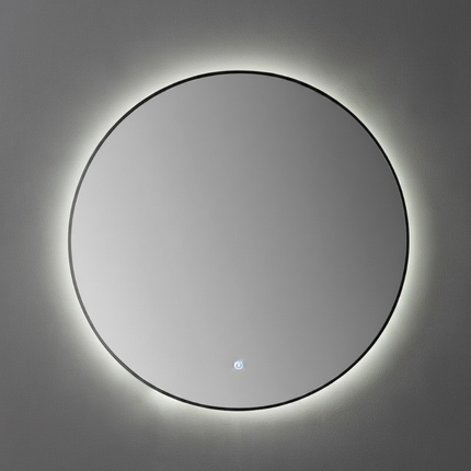 Miroir rond noir et doré 70 cm LED	