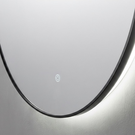 Miroir rond noir et doré 70 cm LED	