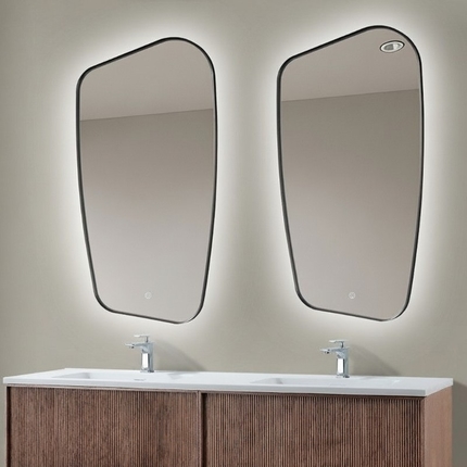 Miroir organique noir mat Fluens 60 cm 