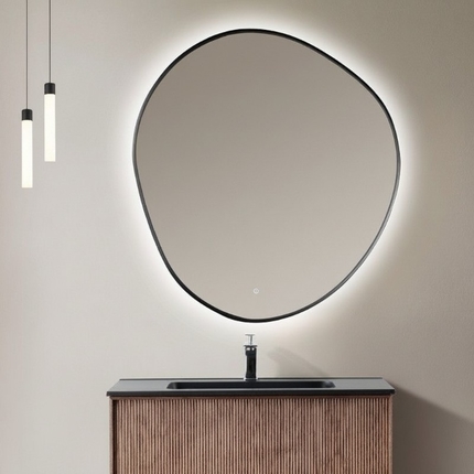 Miroir organique noir mat Ondis 70 cm 