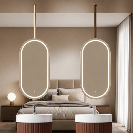 Miroir LED suspendu au plafond Psyché Double face