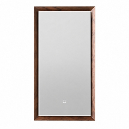 Miroir rétroéclairé bois noyer Tosca