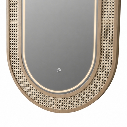 Miroir éclairé Rotin