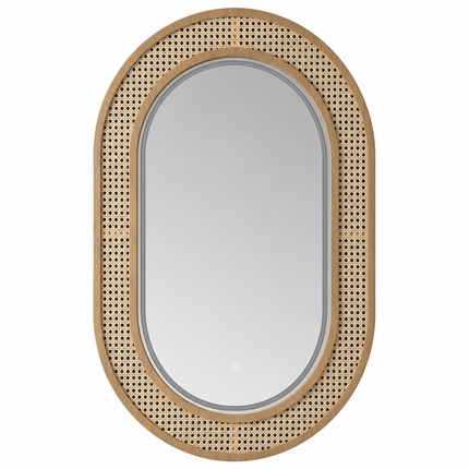 Miroir éclairé Rotin