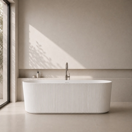 Freestanding matte white bathtub Ark 170 cm 