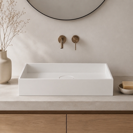 Vasque solid surface blanc mat Solidea 50 cm 