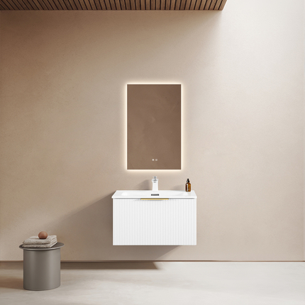 Meuble Stripes 70 cm blanc mat vasque encastrable