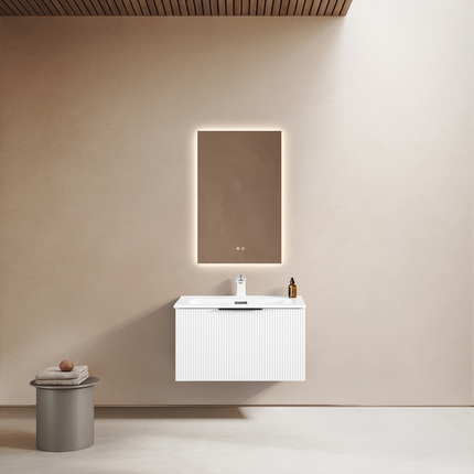 Meuble Stripes 70 cm blanc mat vasque encastrable