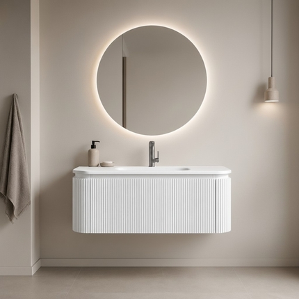 Matte white cabinet Ark Curve 120 cm