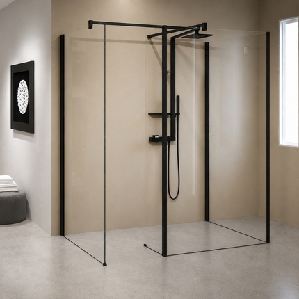 Triple combination fixed shower screen set