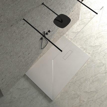 Receveur de douche Pietra blanc mat 100 x 80 cm