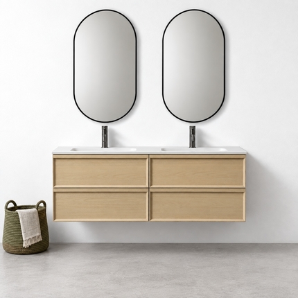 Double vanity unit Bordo oak 140 cm 