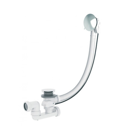 Vidage baignoire extra plat évacuation centrale en inox 65 cm