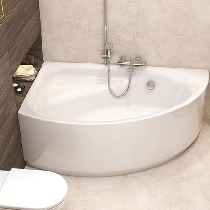 Baignoire asymétrique angle gauche Meza 160 cm x 100 cm