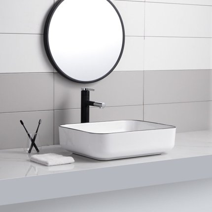 Vasque blanc brillant Black Edge 50 cm