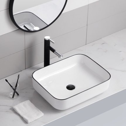 Vasque blanc brillant Black Edge 50 cm