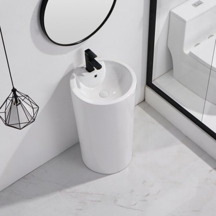 Vasque colonne Totem blanc brillant Bowl
